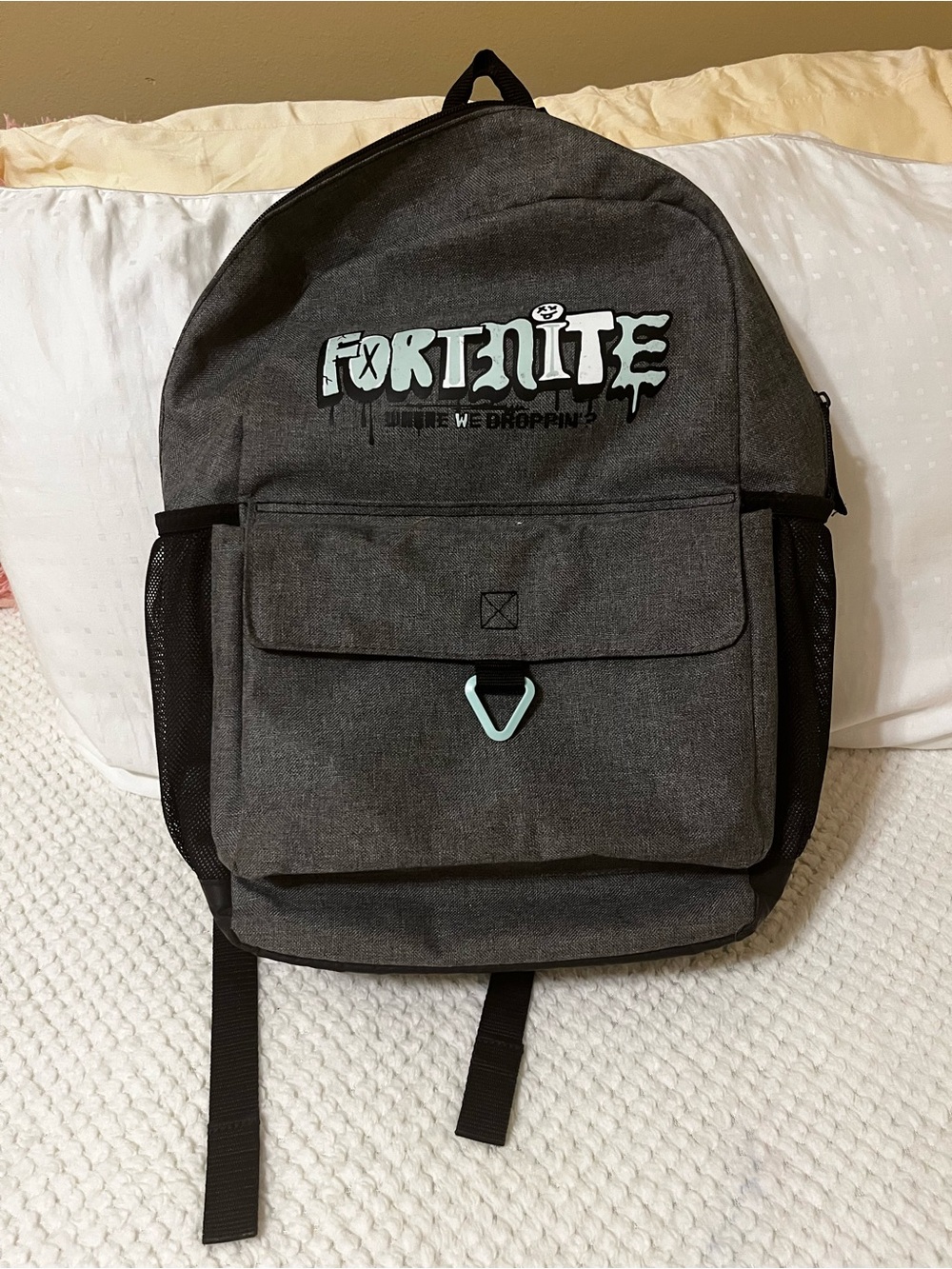 Fortnite Gray Backpack with Front Pocket